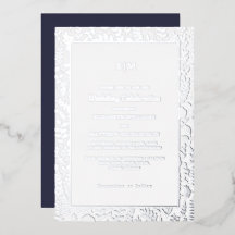 Marineblauw | Zilver Elegante Luxe Trouw Echt