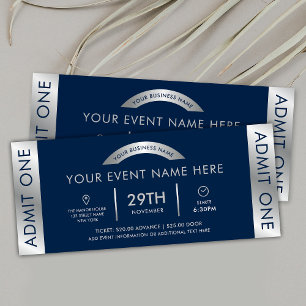 Marineblauw & Zilver Evenementkaart Zakelijk Logo  Kaart