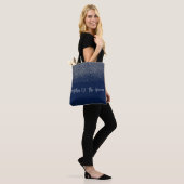 Marineblauw Zilver Glitter Bruiloft Moeder Van de  Tote Bag (Op model)