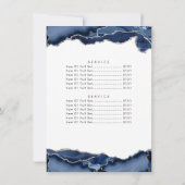 Marineblauw zilver grijs agaat bedrijfsprijs kaart (Achterkant)