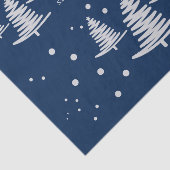 Marineblauw zilver minimalistische kerstbomen tissuepapier (Detail)