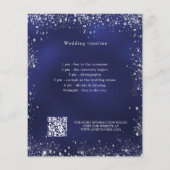 Marineblauw zilveren bruiloft programma details QR (Achterkant)