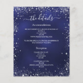 Marineblauw zilveren bruiloft programma details QR (Voorkant)