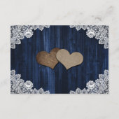 Marineblauw Zonnebloem Bruiloft Hotel Accommodatie Informatiekaartje (Achterkant)