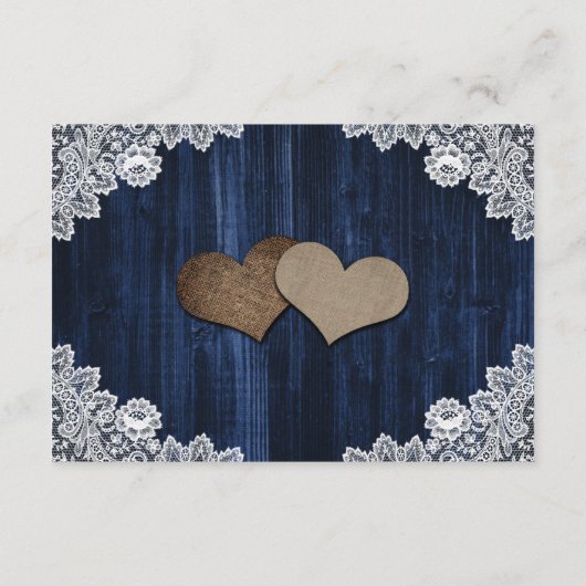 Marineblauw Zonnebloem Bruiloft Hotel Accommodatie Informatiekaartje (Achterkant)