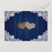 Marineblauw Zonnebloem Bruiloft Hotel Accommodatie Informatiekaartje (Achterkant)