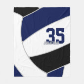 marineblauw zwart gigantisch volleybal fleece deken (Voorkant)