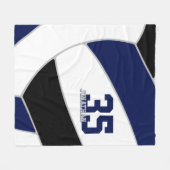 marineblauw zwart gigantisch volleybal fleece deken (Voorkant (Horizontaal))