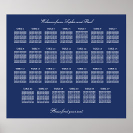 Marineblauwe 27 Tafel Trouw Stoelen Plattegrond Po Poster