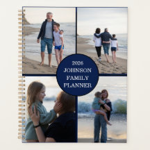 Marineblauwe 4 Foto Gepersonaliseerde Gezinsplanne