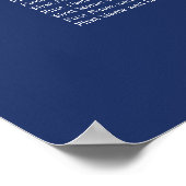 Marineblauwe 6 Tafel Trouw Stoelen Chart Poster (Hoek)