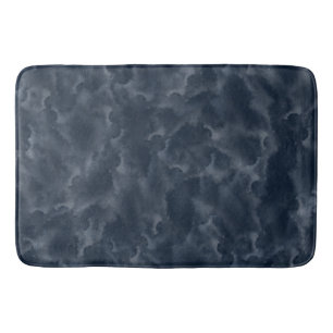 Marineblauwe Abstracte Aquarel Vlek Elegant Chic Badmat