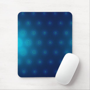 Marineblauwe achtergrond met turquoise concentrisc muismat