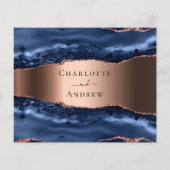 Marineblauwe agaten roze gouden budget bruiloft RS (Achterkant)