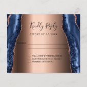 Marineblauwe agaten roze gouden budget bruiloft RS (Voorkant)