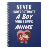 Marineblauwe Anime-liefhebbers Cadeaus Voor Jongen Notitieboek (Voorkant)