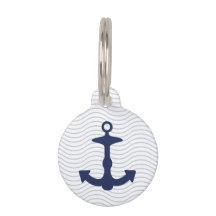 Marineblauwe anker silhouet en aangepaste info