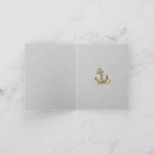 Marineblauwe anker zee bruiloft bedankt (Binnen)