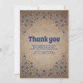 marineblauwe apotheekkaars bedankkaart (Achterkant)