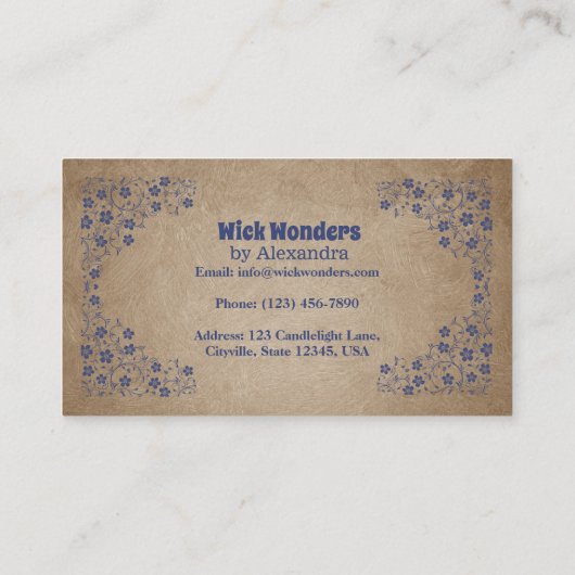  marineblauwe apotheekkaars visitekaartje (Achterkant)