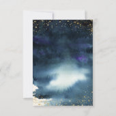 Marineblauwe Aquarel Gouden Glitters Aangepaste Fo Save The Date (Achterkant)