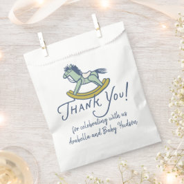 Marineblauwe Bedankt Wiegenpaard Baby Shower Bedankzakje