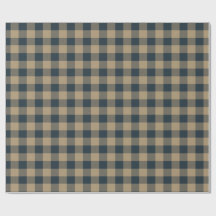 Marineblauwe Beige Buffalo Plaid Festive Geruit