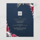 Marineblauwe Bes Bloemig Bourgondiërood Winter Her Flyer (Achterkant)