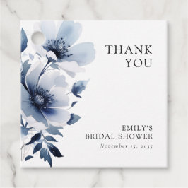 Marineblauwe Bloem Bruidsborrel Bedankjes Labels