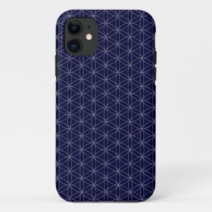 Marineblauwe Bloem van het Leven Case-Mate iPhone Case