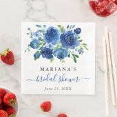 Marineblauwe Bloemachtige Bruidsdouche Servet (Insitu)