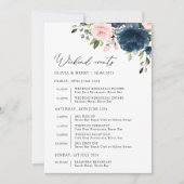 Marineblauwe bloemen, roze bloemen, huwelijkstijdl (Voorkant)