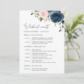 Marineblauwe bloemen, roze bloemen, huwelijkstijdl (Staand voorkant)