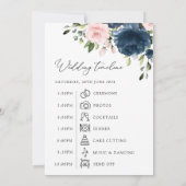 Marineblauwe bloemen, roze bloemen, huwelijkstijdl (Achterkant)