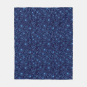 Marineblauwe bloemenaesthetic fleece deken (Voorkant)