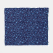 Marineblauwe bloemenaesthetic fleece deken (Voorkant (Horizontaal))