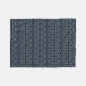 Marineblauwe bloemendruk fleece deken (Voorkant (Horizontaal))