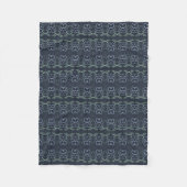 Marineblauwe bloemendruk fleece deken (Voorkant)