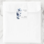 Marineblauwe bloemige bruidsdouche vierkante sticker (Tas)