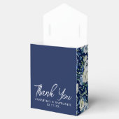 Marineblauwe bloemige elegante avond winter bruilo bedankdoosjes (Geopend)