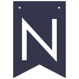 marineblauwe bloemige Ivoor Roos huwelijksfeest BU Vlaggetjes