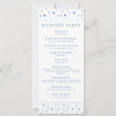 Marineblauwe bloemige rustige lente-huwelijksprogr (Achterkant)