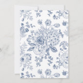 marineblauwe bloemlijn art 60e verjaardag kaart (Achterkant)