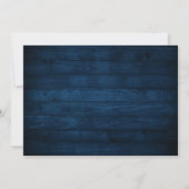 Marineblauwe blozende bloemenslinger Licht Save th The Date (Achterkant)