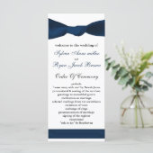 marineblauwe boog Trouwprogramma Programmakaart (Staand voorkant)