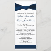 marineblauwe boog Trouwprogramma Programmakaart (Voorkant)