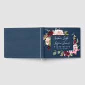 Marineblauwe bordeauxrood gouden blozende roze blo gastenboek (Volledig)