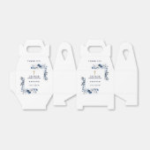 Marineblauwe botanische moderne doop bedankdoosjes (Uitgevouwen)