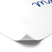 Marineblauwe bruine vogels Vingerafdruk boom Trouw Poster (Hoek)