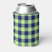 marineblauwe Buffalo Plaid Blikjeskoeler (Blikje Achterkant)